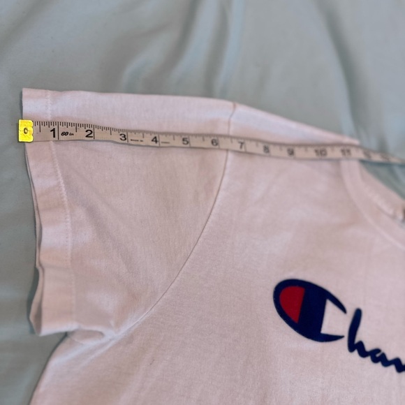 Champion 90s Mens XL White Felt Logo Applique Short Sleeve Casual Grunge. - Picture 5 of 13